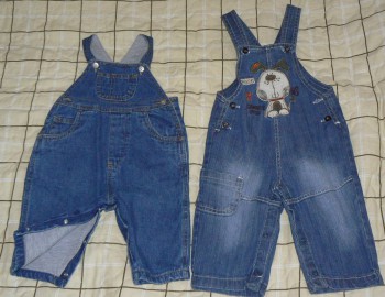 Джинсовые полукомбезы *р.0-6мес на хлопковой подкладке и р. 6-12мес новый -550р