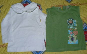 Пакетиком (футболка с дл. рукавом новая + майка) р.68/74-100р